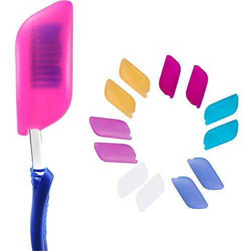 V-TOP Silicone Toothbrush Case Covers, 12 Pack Toothbrush Head Covers for Travel, Tooth Brush Covering for for Home and Outdoor