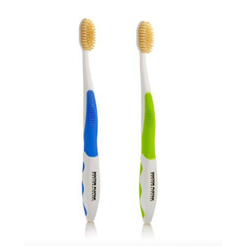 MOUTHWATCHERS - Manual Toothbrushes - Clean Teeth for Adult - 2 Count - Floss Bristle Silver - Invented by Doctor Plotka’s