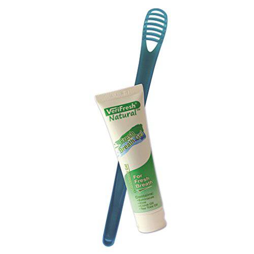 VeriFresh Fresh Breath Kit for Bad Breath - Tongue Scraper & Cleaner with Cleaning Gel – All Natural Treatment