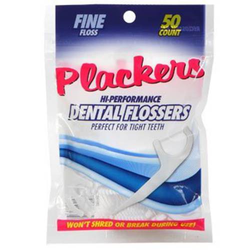 Plackers Hi Performance Fine Flossers 50 Count x 2 bags - 100 total