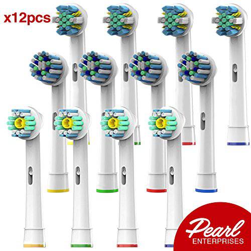 Pearl Enterprises Replacement Brush Heads Compatible With Oral B Braun- Pack Of 12 Floss Action, Cross Action & Pro White Brushes For Oralb - Try Them All, You’ll Find Your Favorite