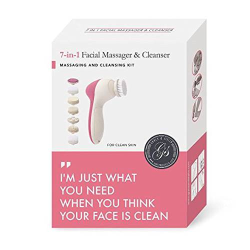 Facial Cleansing Brush - Facial Spin Brush - Face Brushes for Cleansing and Exfoliating - Spinning Face Cleansing Brush - Face Cleansing Face Wash Brush Electric by Grace and Stella (4 Brush Heads)