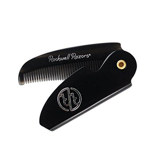Rockwell Folding Beard & Moustache Comb - Pocket-Size, Durable, Anti-Static Acetate Comb | Supports a Healthy Beard and Moustache