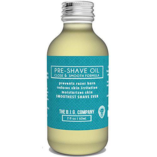 Pre Shave Oil for Men - Smooth & Close Shaving for Men’s Face & Head - Preshave Oil for Sensitive Skin - The B.I.G. Company
