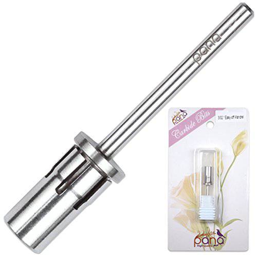 PANA 3/32 Loxo Easy Off Mandrel E-File Nail Drill Bit for Sanding Band and Manicure, Acrylics, and Gel Nails (Color: Silver)