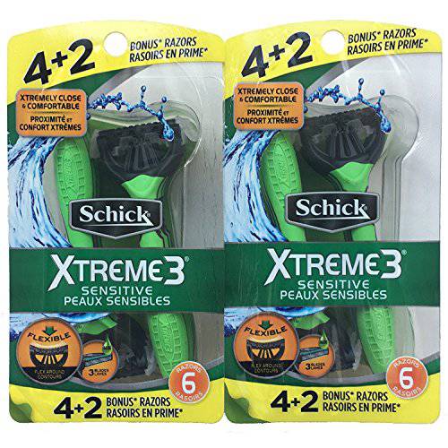 Schick Xtreme 3 Disposable Razors for Men with Refreshing Scented Handle, 4 Count