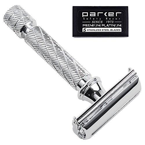Parker 87R Men’s Butterfly Open Double Edge Safety Razor - Delivers a Smooth, Close & Comfortable Shave