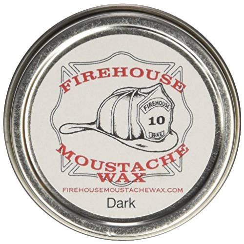 Firehouse Dark Moustache Wax –Strong, High Hold Beard & Mustache Wax, Naturally Scented & Colored, All-Weather Mustache & Beard Grooming (1 Ounce Tin) Handmade in Small Batches by John The Fireman