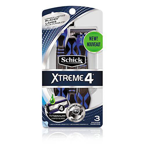 Schick Xtreme 4 Outlast Razor â€” Schick Xtreme4 Disposable Razors Men, 3 Count (Pack of 1)