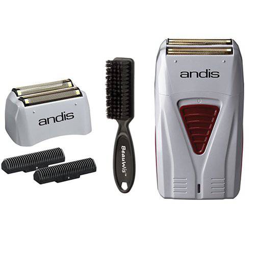 Andis Cordless Men’s Long Lasting Lithium Battery Titanium Foil Shaver with Bonus Replacement Foil Assembly and Inner Cutters with a Maintenance Blade Brush