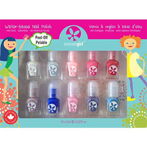 Suncoat Girl Water-Based Nail Polish Kit Flare Fancy 10 Pieces