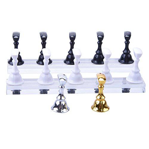 Ycyan 1 Set Nail Tips Practice Display Stand Magnetic Stuck Crystal Holder Professional Nail Art Tool
