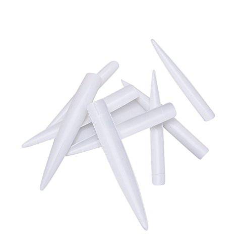 FlyItem 120 Pcs Stiletto Extra Long Sharp False Nail Art Tips Acrylic Fake Nail Tools Kit (Clear)