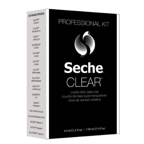 Seche Clear Professional Kit, Crystal Clear Base Coat for Nail Polish, 4 oz & 0.5 oz Refill