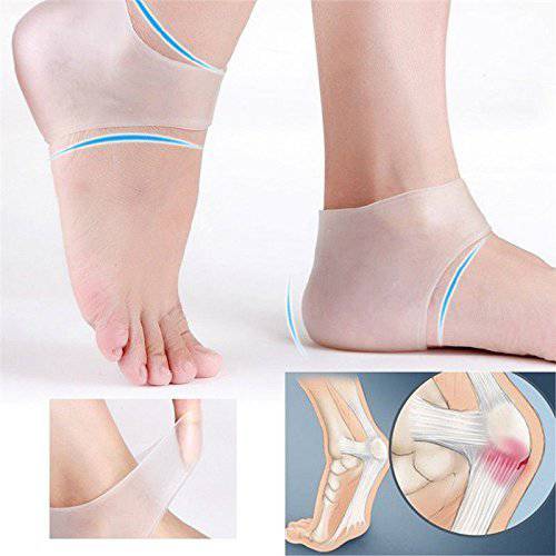 Moisturizing Heel Support and Skin Softening Gel Heel Sleeves for Heel Pain Relief, Heel Fissures, Dry Cracked Heel Repair, Protective Cushioning for Plantar Fasciitis by JERN for Men and Women