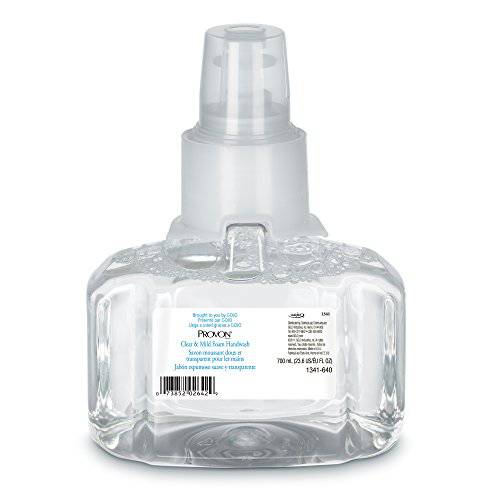 GOJO PROVON Clear and Mild Foam Handwash, Unscented, EcoLogo Certified, 700 mL Hand Soap Refill for PROVON LTX-7 Touch-Free Dispenser (Pack of 3) - 1341-03