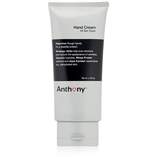 Anthony Hand Cream, 3 Fl Oz. Contains AHA’s, Coconut Oil, Shea, Glycerin, Aqua Cacteen, Heals, Hydrates, and Soothes Dry, Chapped, Cracked Hands, Diminishes Tough Calluses