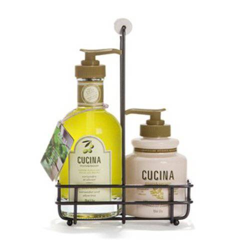 Fruits & Passion [Cucina] - Hand Care Duo Caddy Gift Set | Liquid Hand Soap Wash (5.1 oz) with Hand Cream Lotion (6.8 oz) (Coriander & Olive)