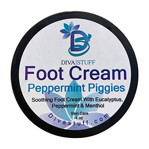 Diva Stuff Peppermint Piggies Soothing Foot Cream w/ Eucalyptus, Peppermint & Menthol