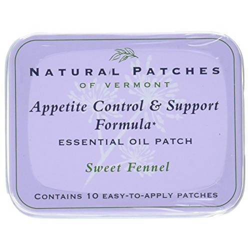 Natural Patches of Vermont Appetite Suppressant Essential Oil Body Patches, Sweet Fennel, 10-Count Tin