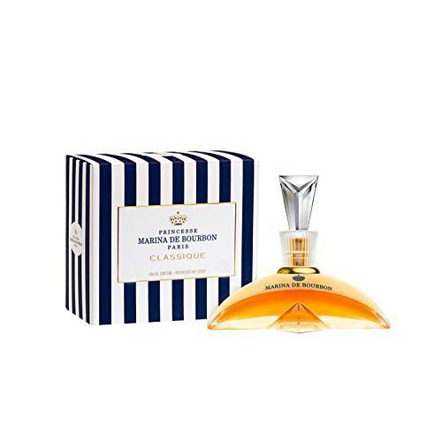 Classique by Princesse Marina de Bourbon | Eau de Parfum Spray | Fragrance for Women | Floral and Fruity Scent with Notes of Exotic Fruits and Vanilla | 100 mL / 3.4 fl oz