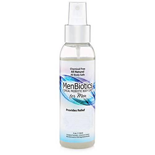MenBiotics -Topical Probiotic Body Care for Men of All Ages 4oz -Hypoallergenic, Vegan, Non GMO, GF, 100% Natural Live Probiotic Patented, External + Internal Use,Totally Safe, No Refrigeration