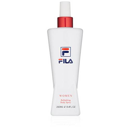 Fila Refreshing Body Spray for Women - Aquatic, Energizing Designer Body Spray Fragrance - Notes Of Mandarin And Passion Fruit - Intense, Long Lasting Scent, Streamlined White Bottle - 8.4 Oz