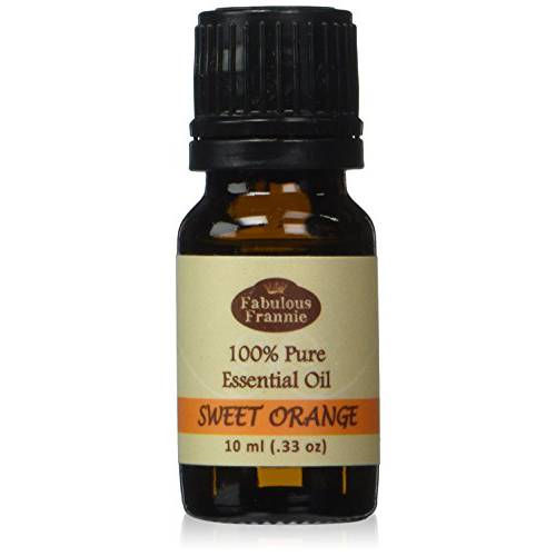 Fabulous Frannie Sweet Orange 100% Pure, Undiluted Essential Oil Therapeutic Grade - 10 ml. Great for Aromatherapy