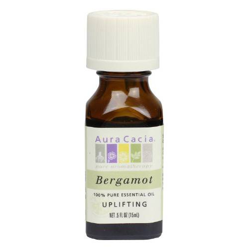 Aura Cacia 100% Pure Bergamot Essential Oil | GC/MS Tested for Purity | 15 ml (0.5 fl. oz.) | Citrus bergamia