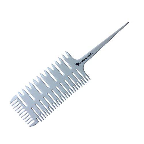 ProStylingTools® 3-Way Weaving & Sectioning Foiling Comb for Hair Coloring, Highlighting, Balayage, Microbraiding & More - White