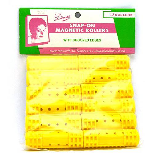 Diane Snap On Magnetic Roller, Yellow, 11/16’’, Keeps hair style in place, Holds curls, Non breakable material, For all types of hair, Hair style, Dry or damp hair.