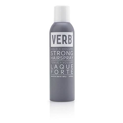 Verb Strong Hairspray - Hold & Volume - Weightless Strong Hold Hairspray Infused with Pro-vitamin B5, - Flake-free formula for styling and heating tools, - Ideal for Locking in up-dos and Curls, for All Hair Types, 7 oz