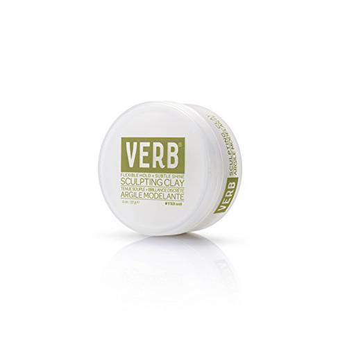 Verb Sculpting Clay -Flexible Hold and Subtle Shine - Molding Paste for Men and Women -Texturizing Pomade for Wet or Dry Hair -Medium Hold Vegan Hair Clay, 2 oz