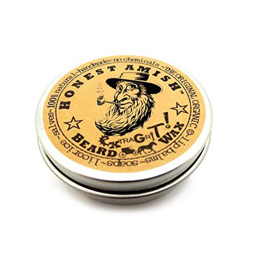 Honest Amish Extra Grit Beard Wax - Natural and Organic - Hair Paste and Hair Control Wax - 2 ounce