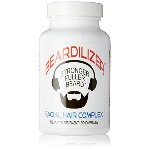 Beardilizer ® - 1 Facial Hair and Beard Growth Complex for Men - 90 Capsules Powerful Nutrients Blend