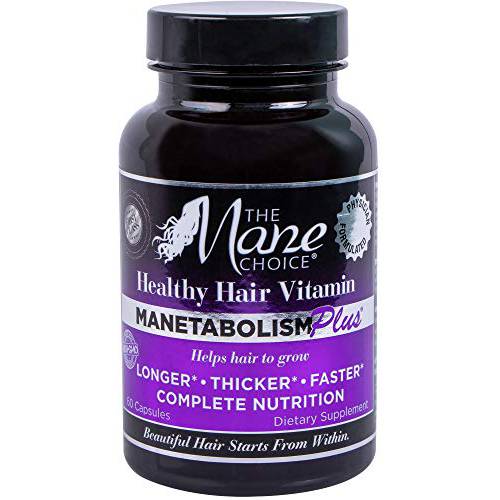 THE MANE CHOICE MANETABOLISM Plus Healthy Hair Growth Vitamins - Complete Nutrition Supplements for Longer, Thicker and Healthier Hair (60 Capsules)