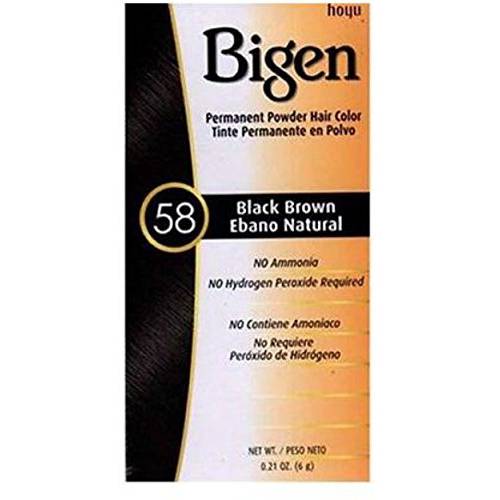 Bigen Permanent Powder Hair Color 58 Black Brown 1 Ea