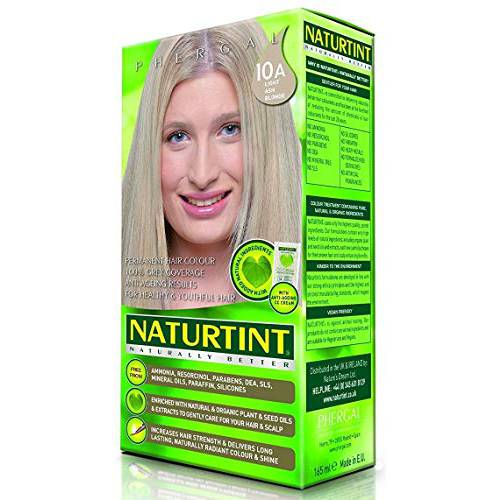 Naturtint Permanent Hair Color 10A Light Ash Blonde (Pack of 1), Ammonia Free, Vegan, Cruelty Free, up to 100% Gray Coverage Blonde (Pack of 1), Ammonia Free, Vegan, Cruelty Free, up to 100% Gray Coverage, Long Lasting Results