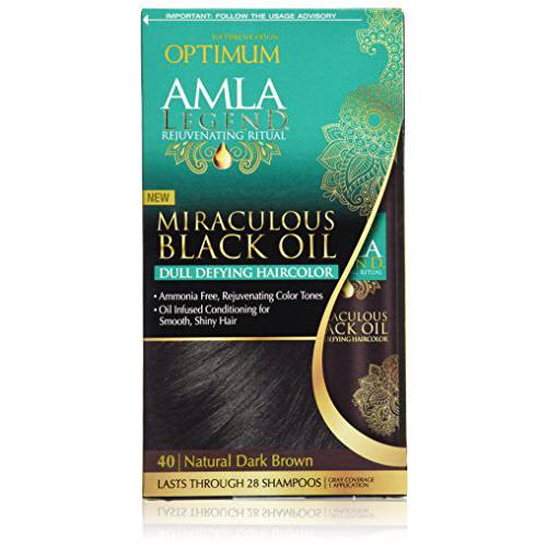 Optimum Care Amla Legend Miraculous Oil Dull Defying Hair Color, Natural Dark Brown