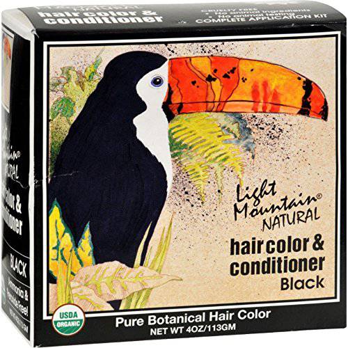 Light Mountain Natural Hair Color & Conditioner, Black - 4 Oz
