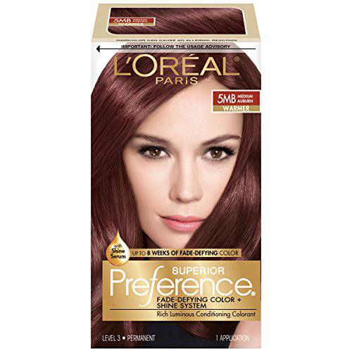 L’Oreal Paris Superior Preference Fade-Defying Color + Shine System, 5MB Medium Auburn(Packaging May Vary), Pack of 1,