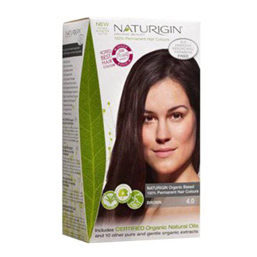 Naturigin Brown Hair Dye 4.0 - Permanent Hair Color 100% Grey Coverage - Certified Organic Natural Ingredients, Deeply Nourishes the Hair - Ammonia Free, Vegan, Long Lasting Results