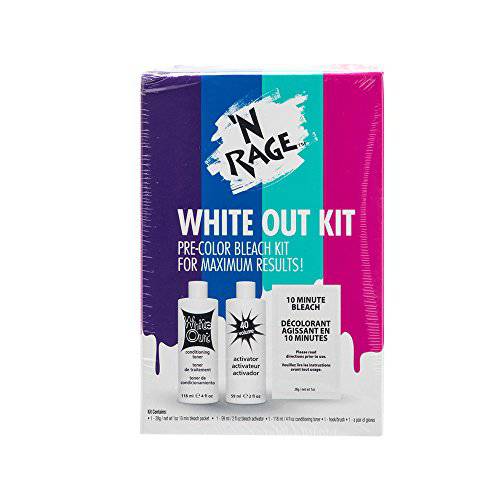 ’N Rage Bleach & Toner Kit, White Out Kit Pre Color Hair Bleach Kit
