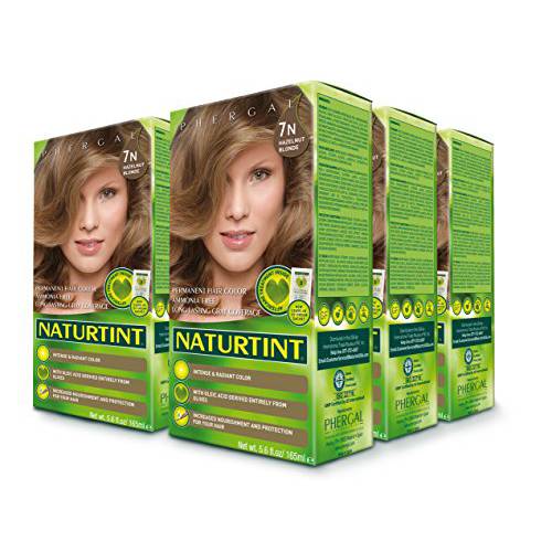 Naturtint Permanent Hair Color 7N Hazelnut Blonde (Pack of 6), Ammonia Free, Vegan, Cruelty Free, up to 100% Gray Coverage, Long Lasting Results