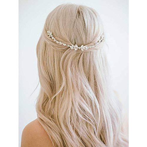 Unicra Wedding Crystal Hair Combs Bridal Headpieces Wedding Hair Accessories for Brides (Gold)