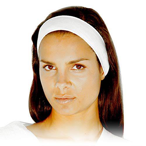 Disposable Headbands without Closure - APPEARUS Stretch Cotton Cloth Spa Facial Headband (48 Count)