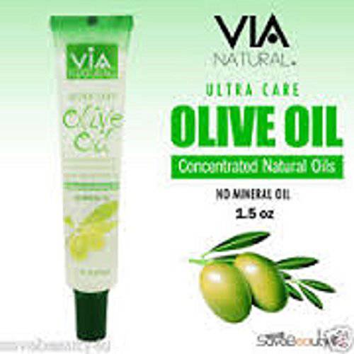 VIA Natural Ultra Care Olive Oil Concentrated Natural Oil 1.5oz - Imparts Natural Nutrients To Aid The Hair & Scalp Moisturizes Dry, Brittle Hair - 6 Pack