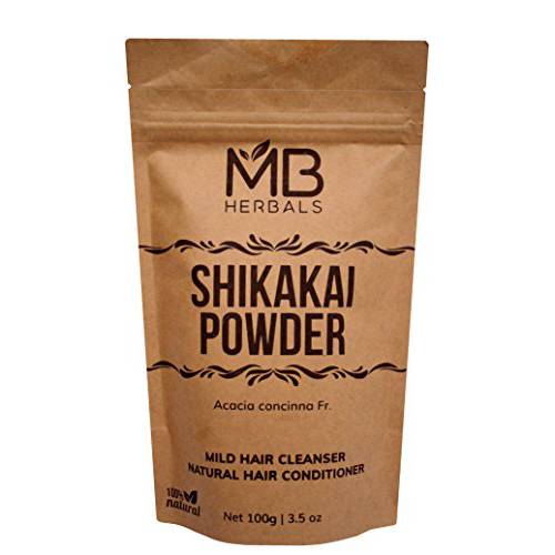 MB Herbals Pure Shikakai Powder 100g | 3.5 Oz | 100% Pure Acacia concinna Fruit Pods Powder - Natural Hair Cleanser & Conditioner