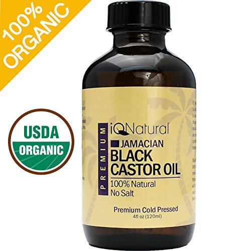 iQ Natural Jamaican Black Castor Oil for Hair Growth and Skin Conditioning, 100% Pure Cold Pressed, Scalp, Nail and Hair Oil - (Unscented) (4oz)