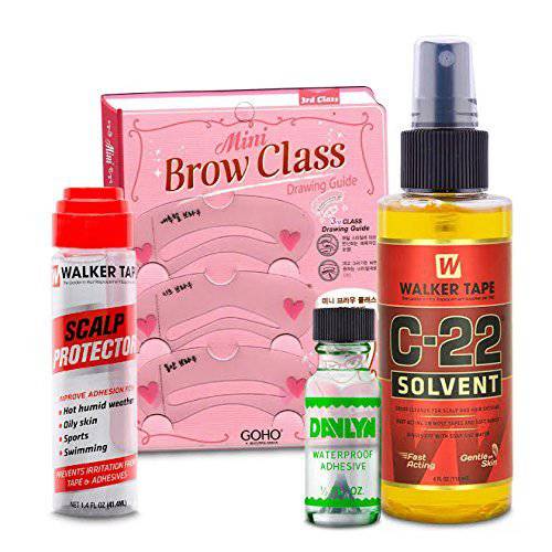 Lace Front Glue, Scalp Protector, Walker C22 Wig Adhesive Remover - Best Hairpiece Supply Kit For Wigs, Extensions, Toupees, and Hair Systems - Skin Safe - no Side Effects